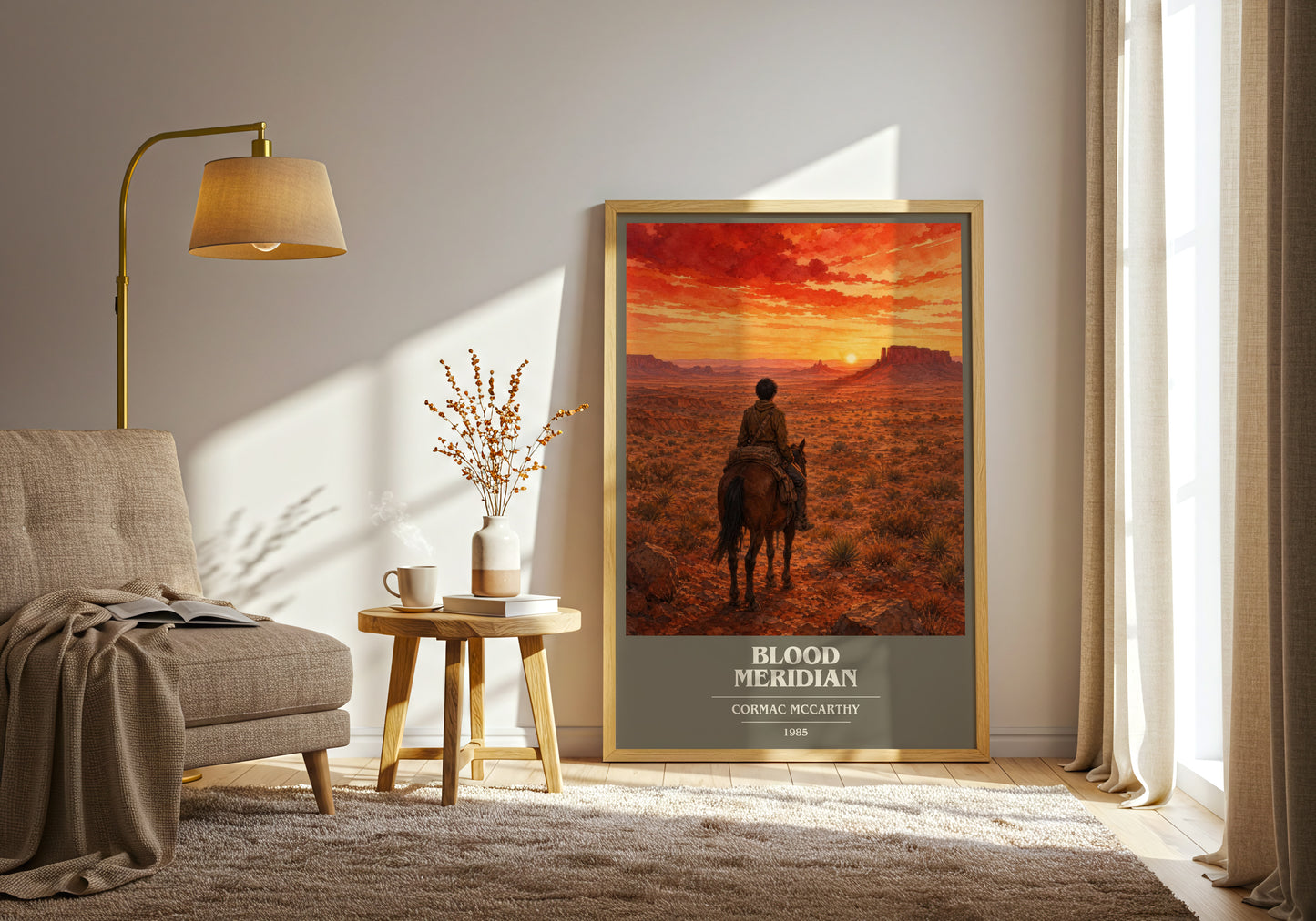 Blood Meridian book cover print on bookshelf – Cormac Mccarthy fan gift