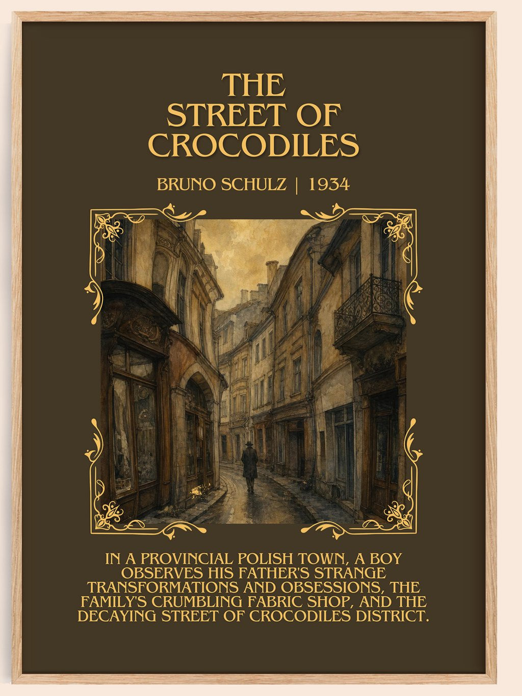The Street of Crocodiles Minimalist Book Poster by Bruno Schulz – book poster