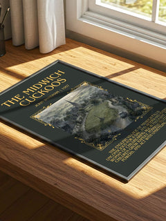 The Midwich Cuckoos Minimalist Book Poster by John Wyndham – print on a sunlit desk