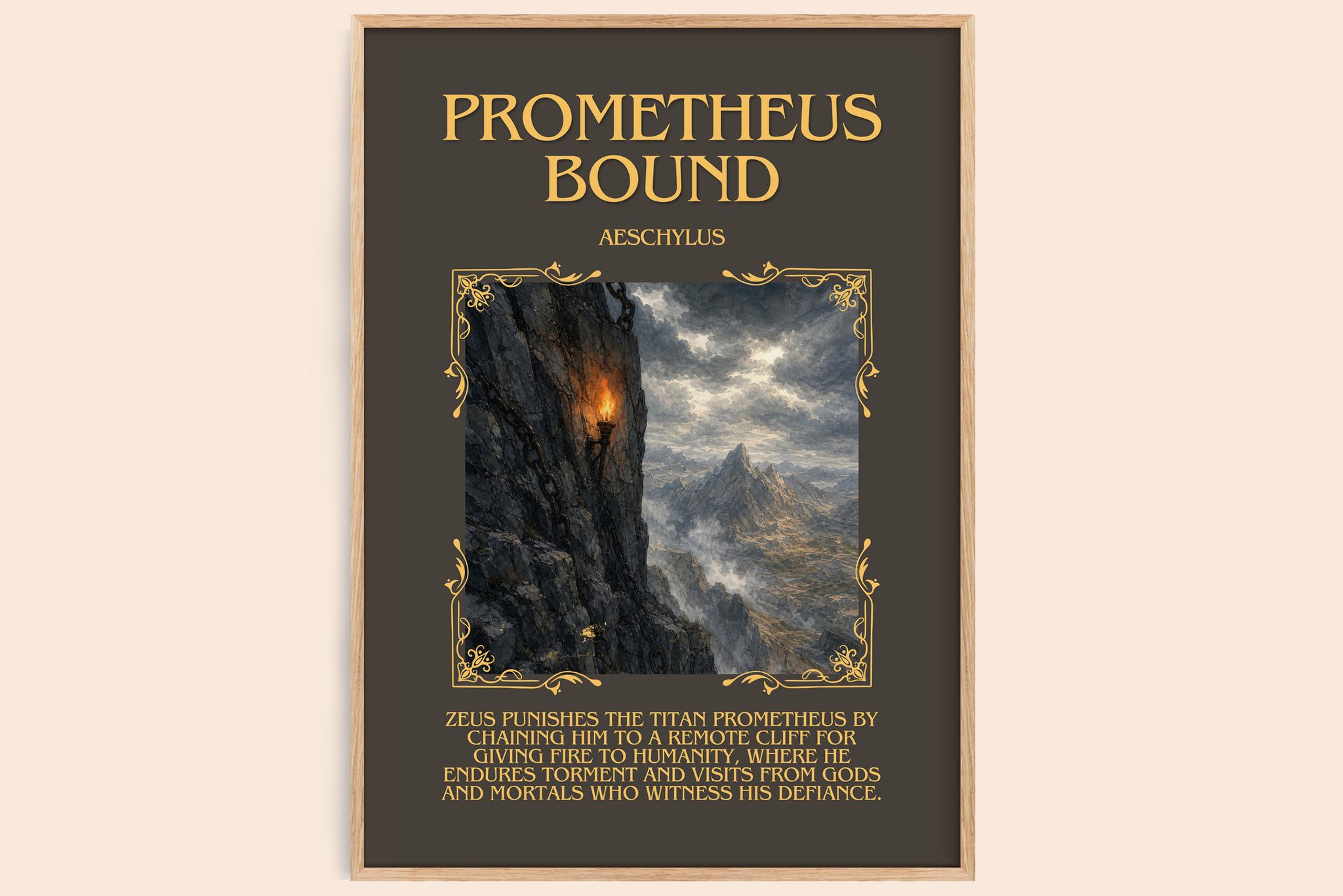 Prometheus Bound Minimalist Book Poster by Aeschylus