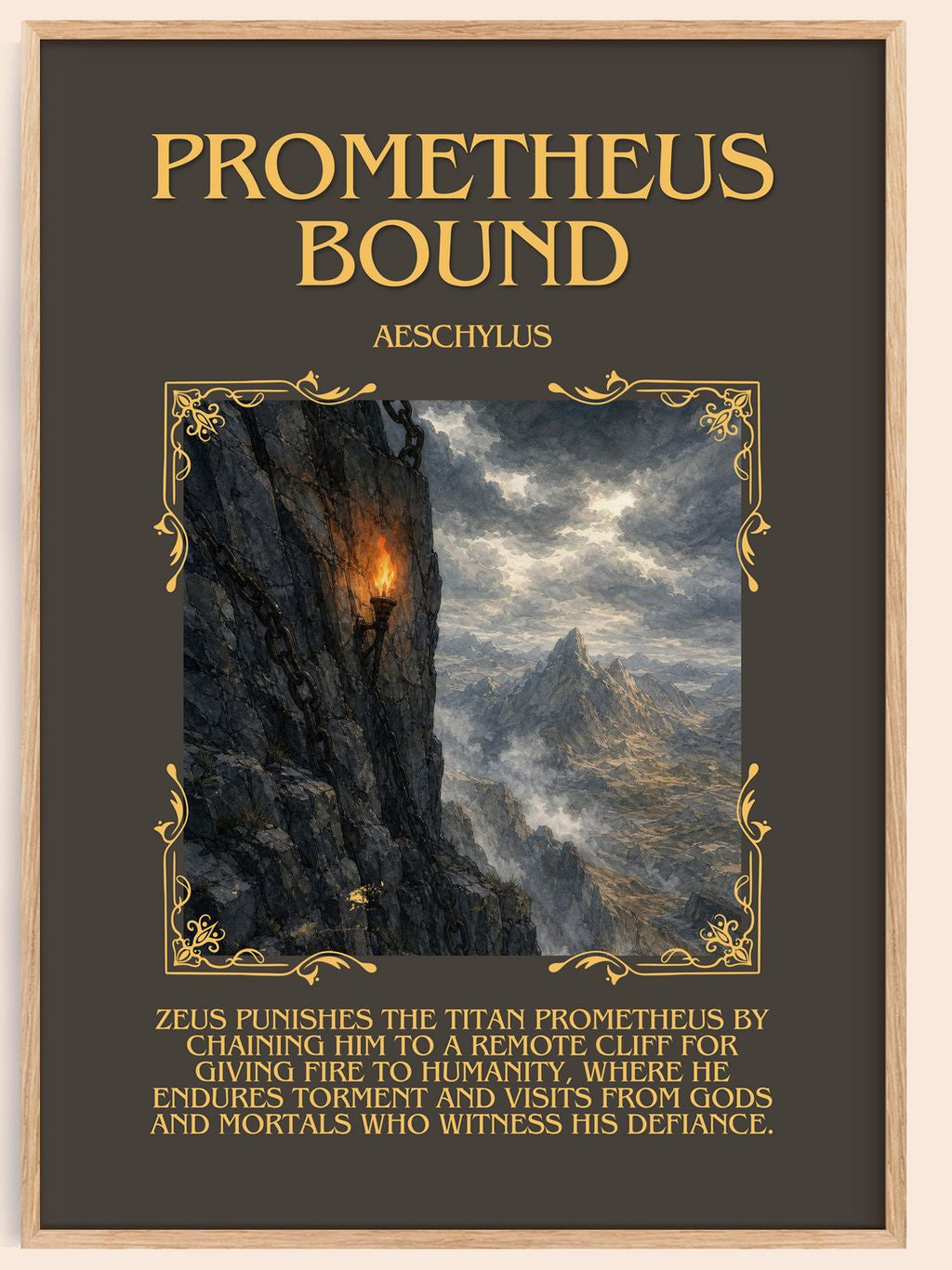Prometheus Bound Minimalist Book Poster by Aeschylus – book poster