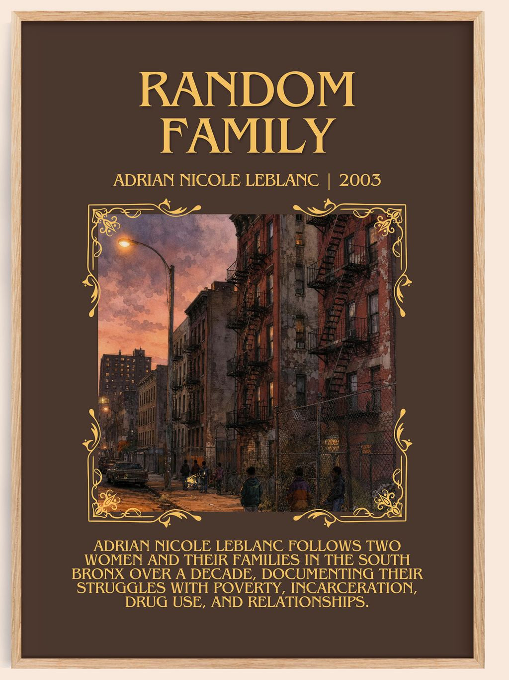 Random Family Minimalist Book Poster by Adrian Nicole LeBlanc – book poster