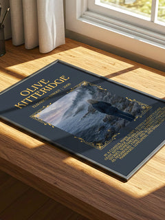 Olive Kitteridge Minimalist Book Poster by Elizabeth Strout – print on a sunlit desk
