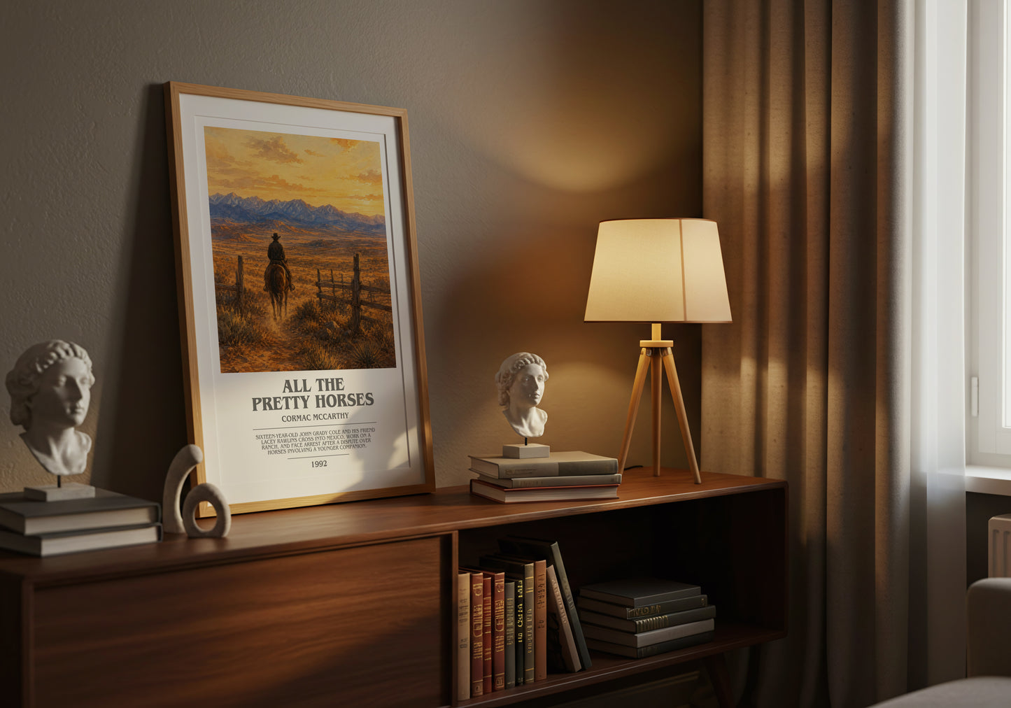 All The Pretty Horses bookish book poster framed on wall – coming of age wall art