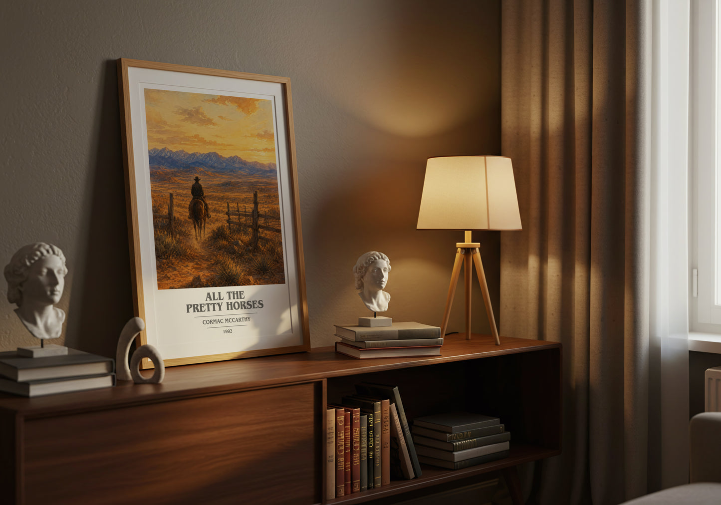 All The Pretty Horses book cover book poster framed on wall – coming of age wall art
