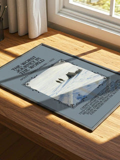 Worst Journey in the World Minimalist Book Poster by A. Cherry-Garrard – print on a sunlit desk