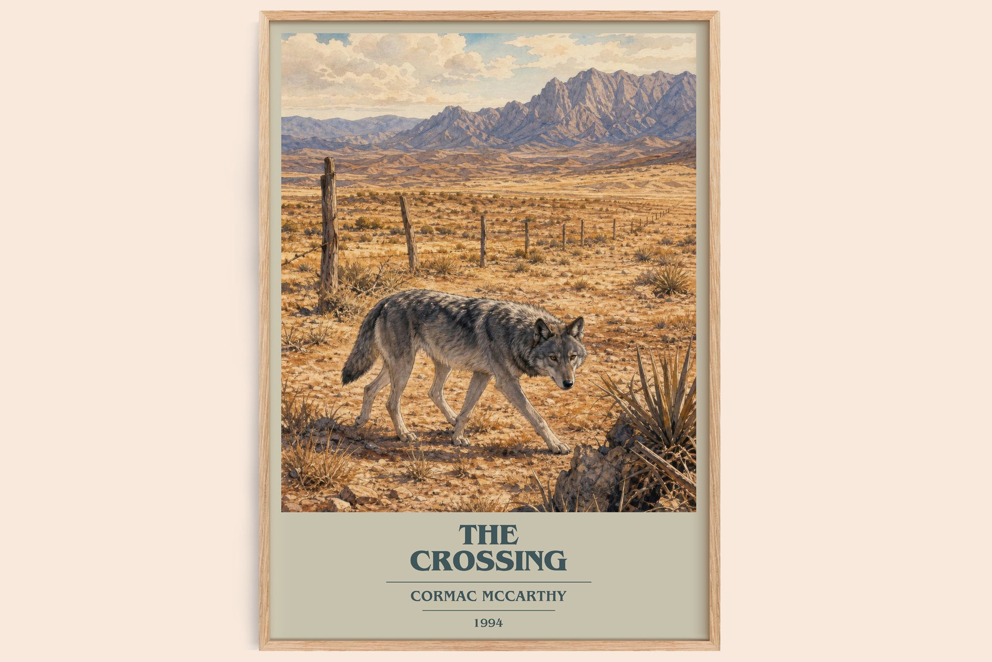 The Crossing book cover book poster by Cormac Mccarthy – framed literary art print