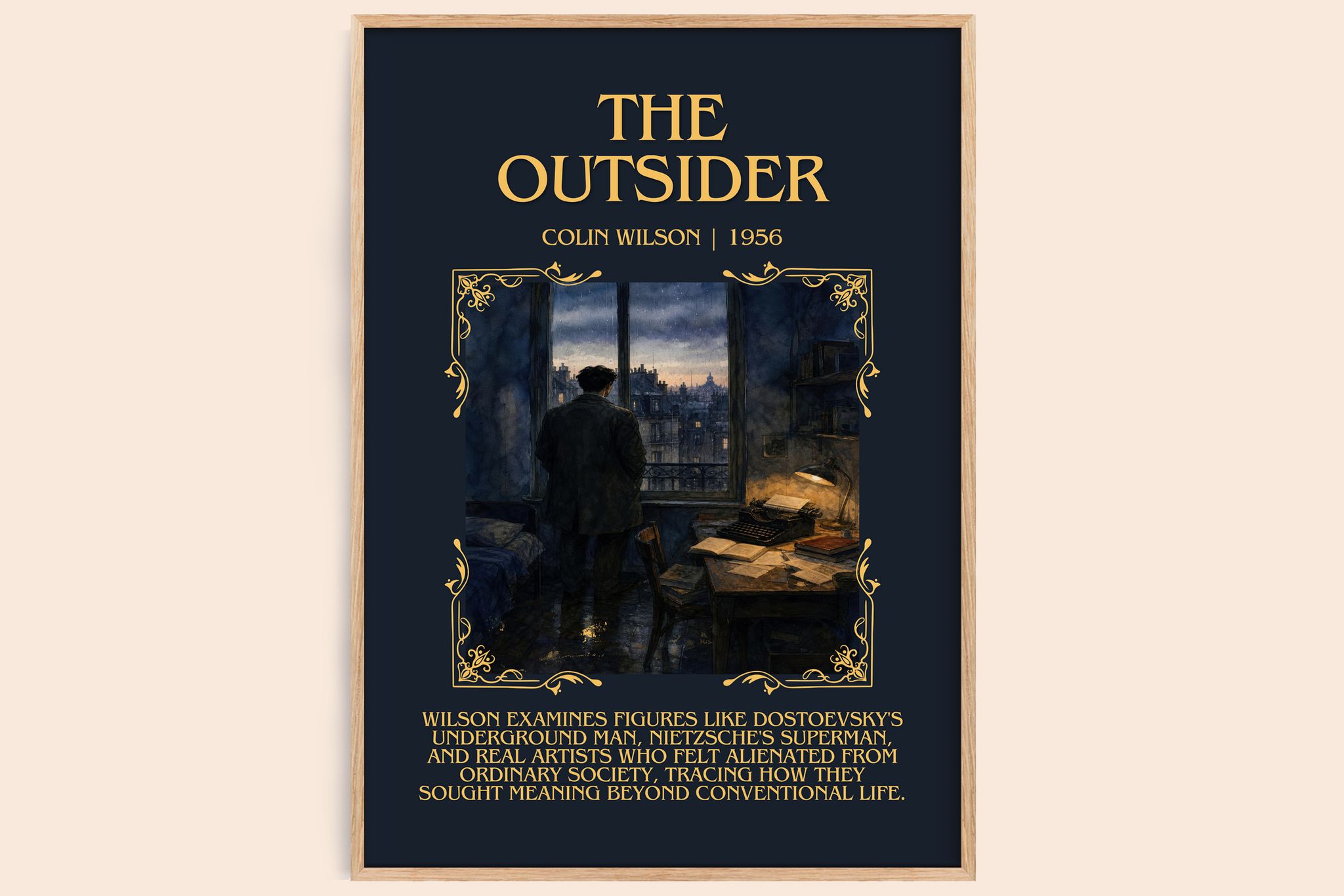 The Outsider Minimalist Book Poster by Colin Wilson