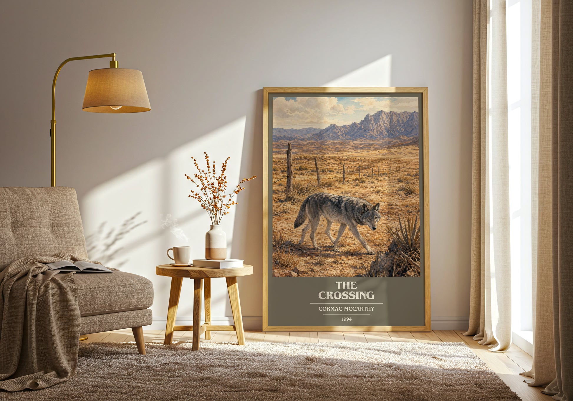The Crossing book cover print on bookshelf – Cormac Mccarthy fan gift