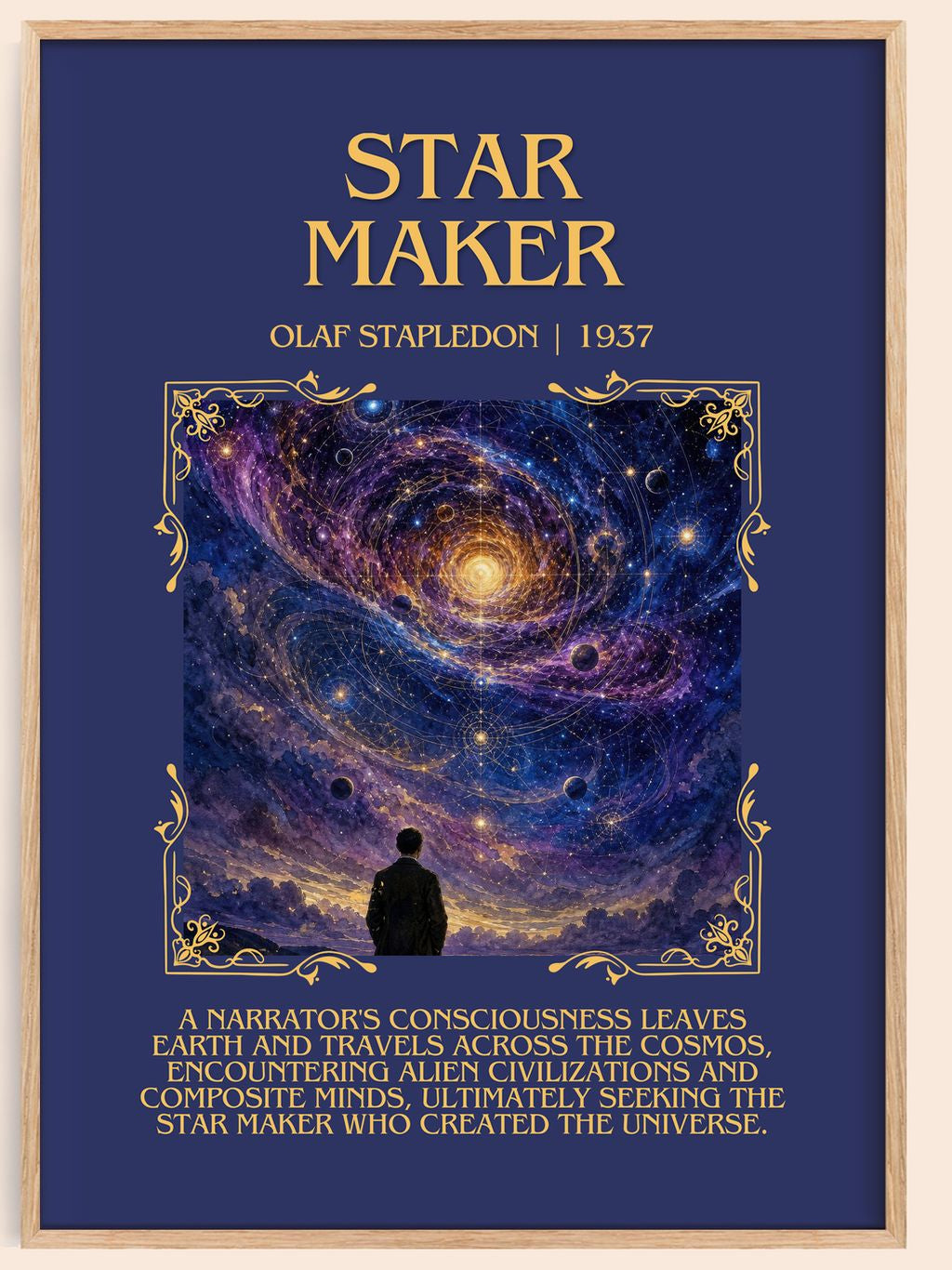 Star Maker Minimalist Book Poster by Olaf Stapledon – book poster