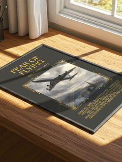 Fear of Flying Minimalist Book Poster by Erica Jong – print on a sunlit desk