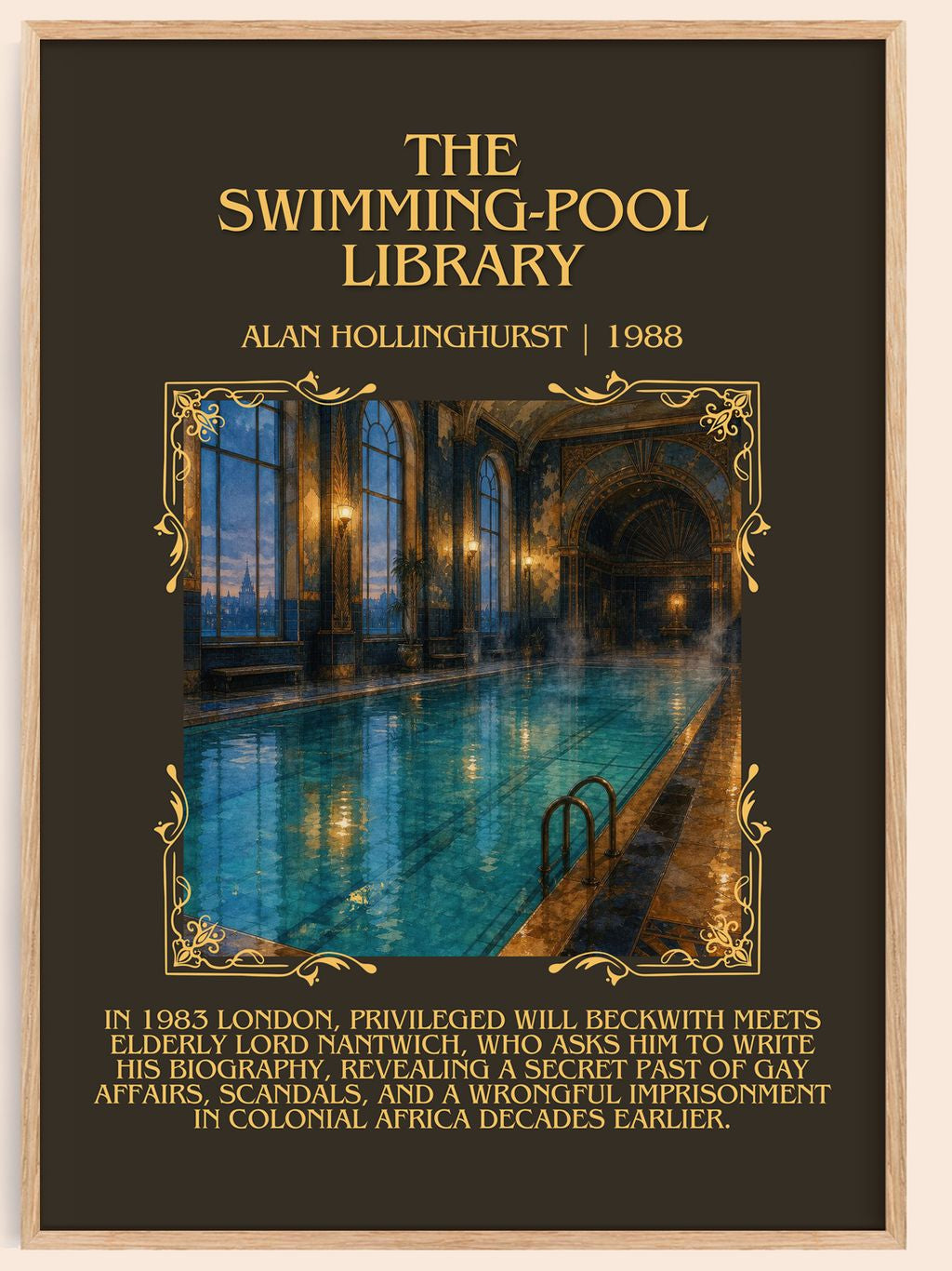 The Swimming-Pool Library Minimalist Book Poster by Alan Hollinghurst – book poster