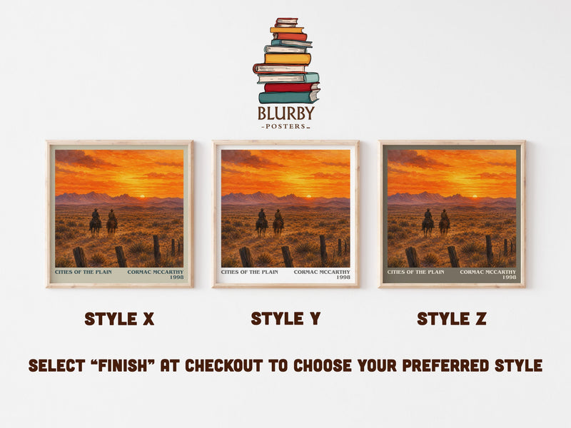 Cities Of The Plain literary print in frame leaning in hallway – literary fiction wall art