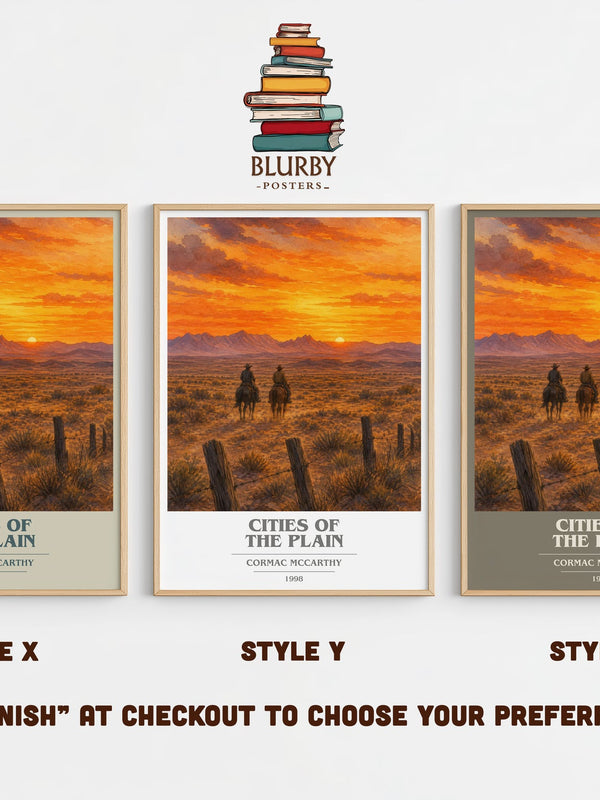Cities Of The Plain book cover print in frame leaning in hallway – literary fiction wall art