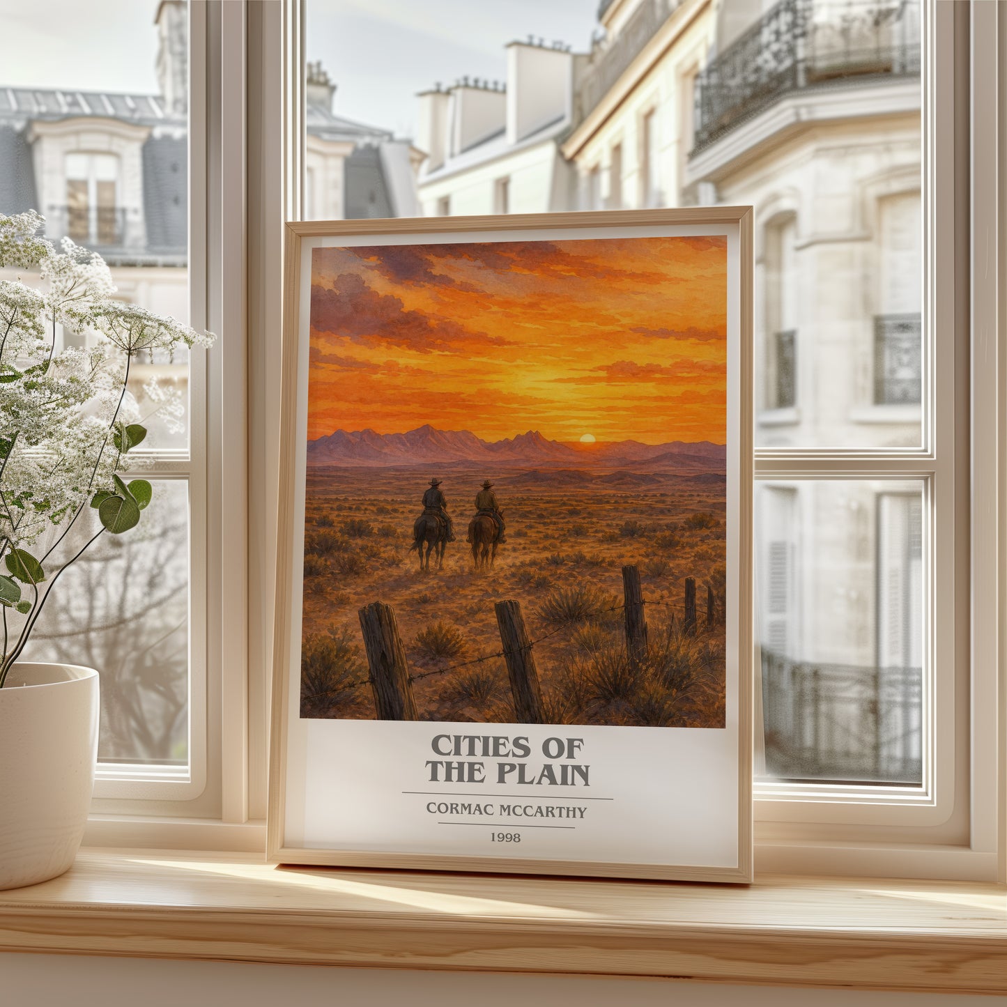 Cities Of The Plain book cover poster colour and style options – Cormac Mccarthy book art
