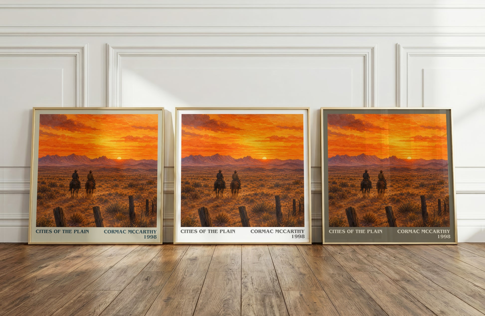 Cities Of The Plain literary art print colour and style options – Cormac Mccarthy book art