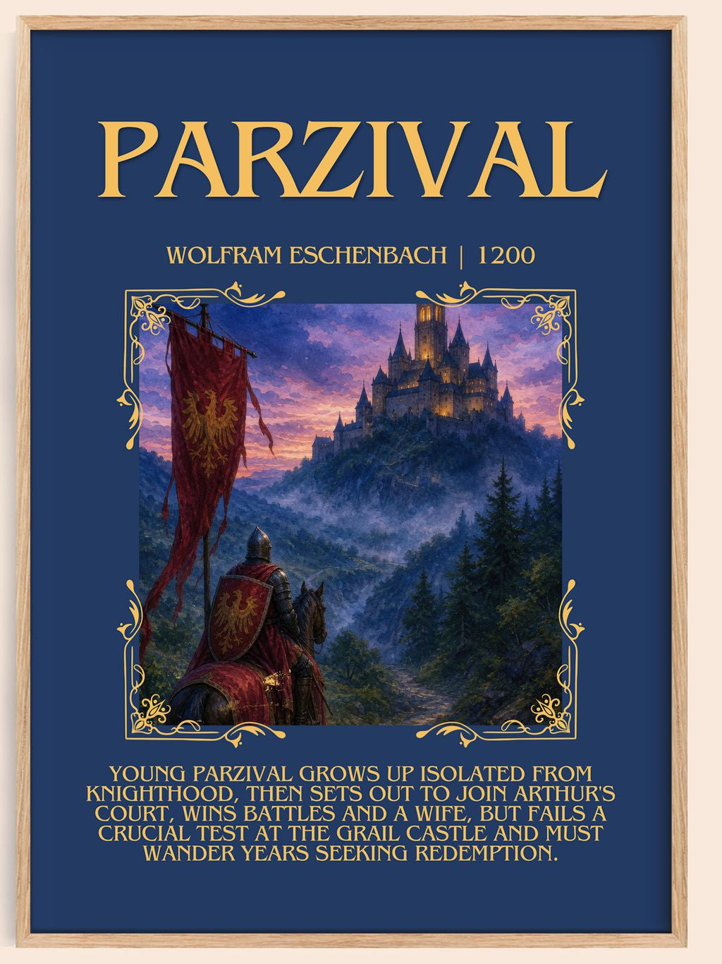 Parzival Minimalist Book Poster by Wolfram Eschenbach – book poster