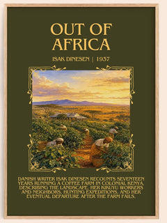 Out of Africa Minimalist Book Poster by Isak Dinesen – book poster