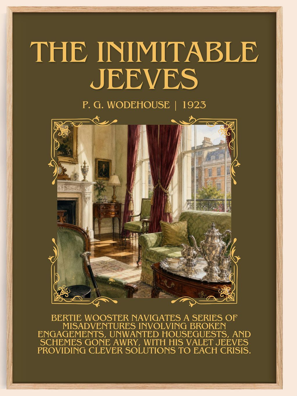 The Inimitable Jeeves Minimalist Book Poster by P. G. Wodehouse – book poster