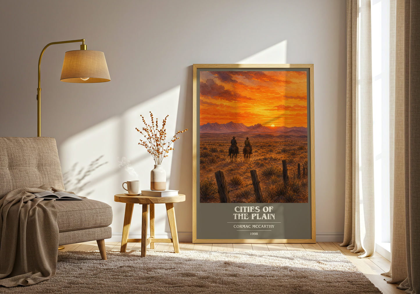 Cities Of The Plain book cover print on bookshelf – Cormac Mccarthy fan gift