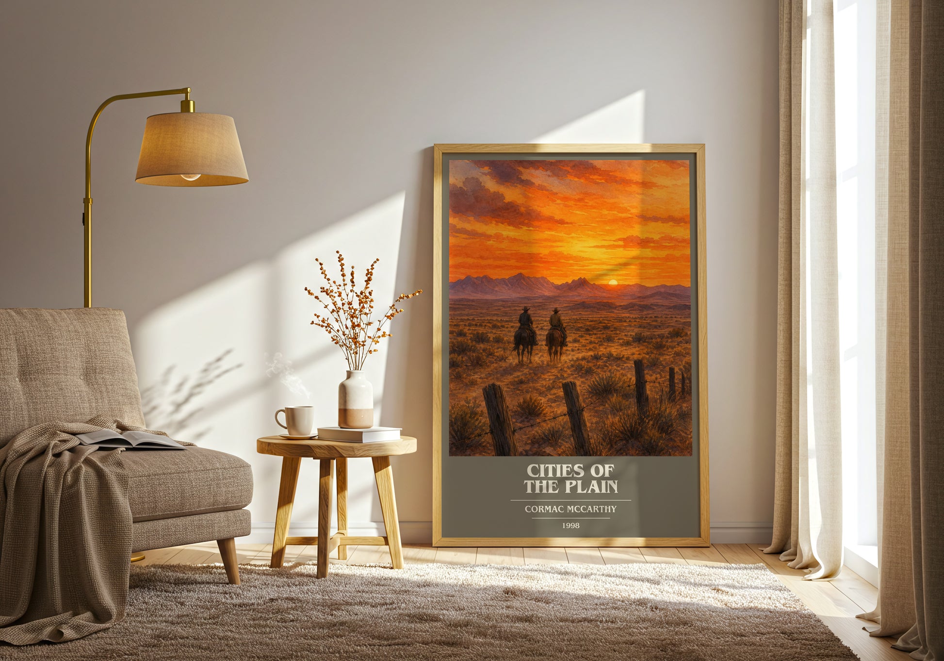 Cities Of The Plain book cover print on bookshelf – Cormac Mccarthy fan gift