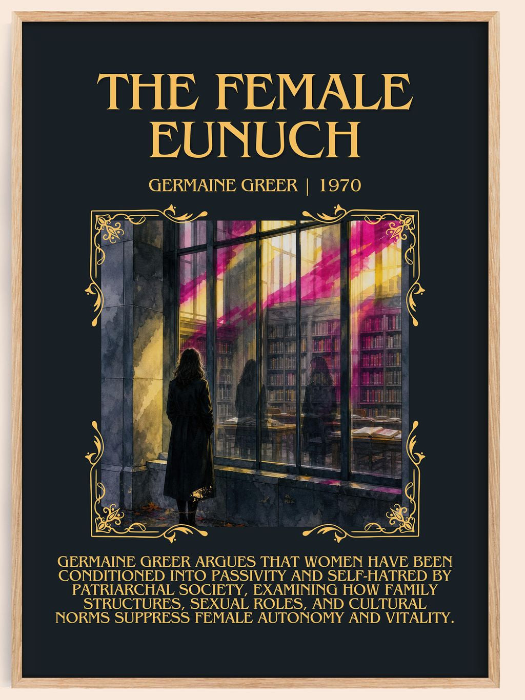 The Female Eunuch Minimalist Book Poster by Germaine Greer – book poster
