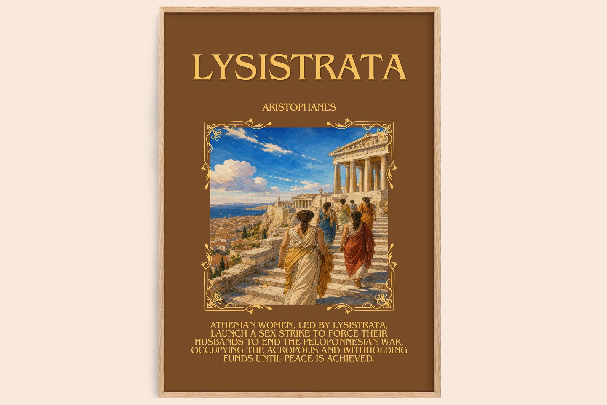 Lysistrata Minimalist Book Poster by Aristophanes