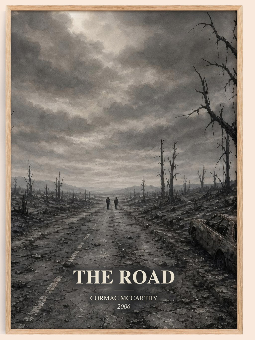 The Road watercolour book poster by Cormac Mccarthy – framed literary art print