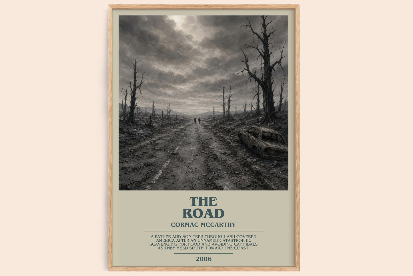 The Road bookish book poster by Cormac Mccarthy – framed literary art print