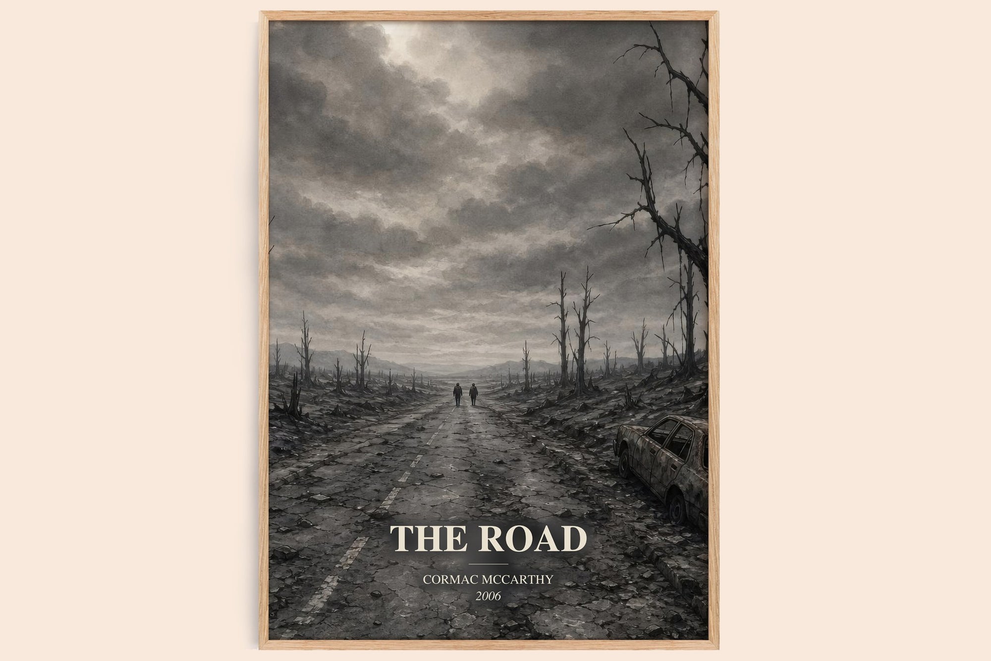 The Road watercolour book poster by Cormac Mccarthy – framed literary art print