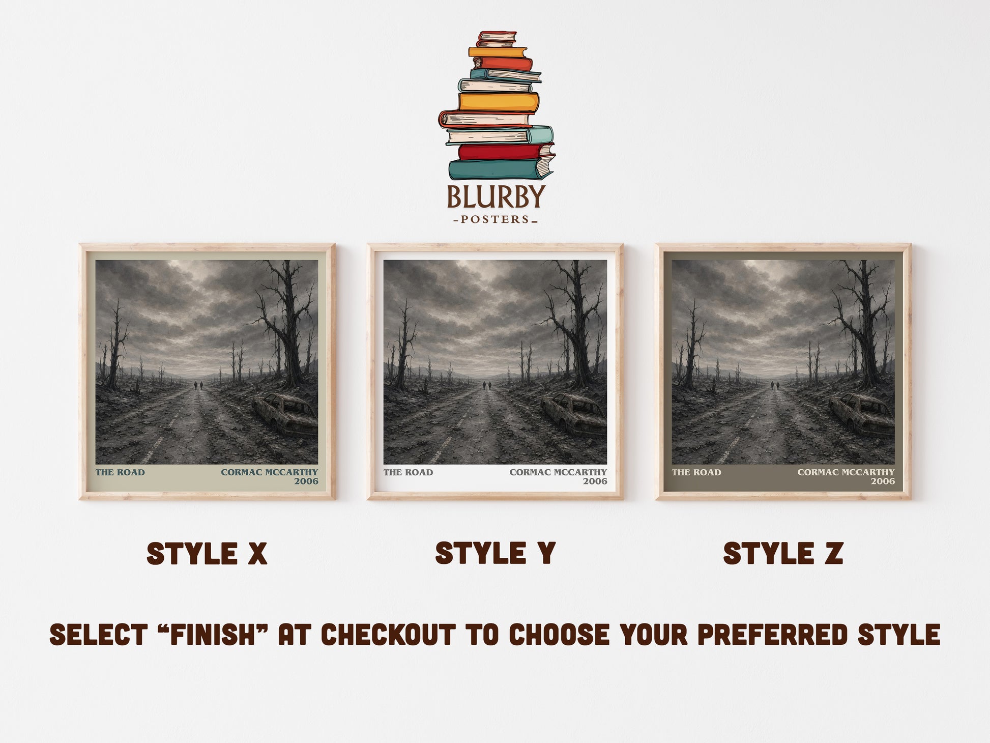 The Road literary print in frame leaning in hallway – dystopian wall art