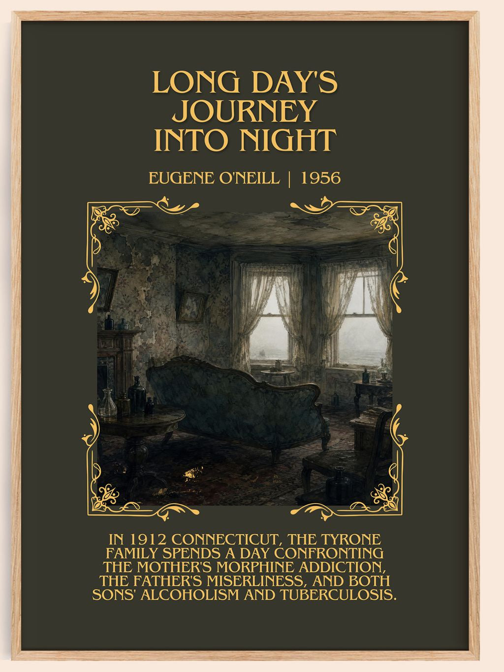 Long Day's Journey Into Night Minimalist Book Poster by Eugene O'Neill – book poster