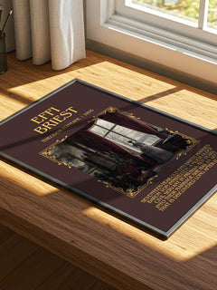 Effi Briest Minimalist Book Poster by Theodor Fontane – print on a sunlit desk