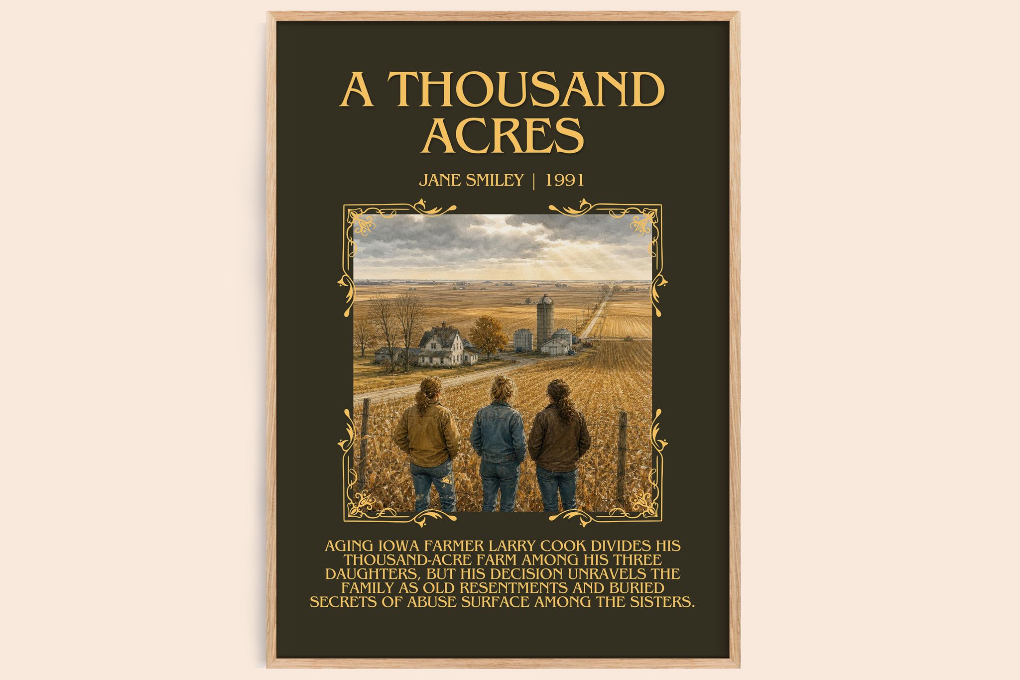 A Thousand Acres Minimalist Book Poster by Jane Smiley