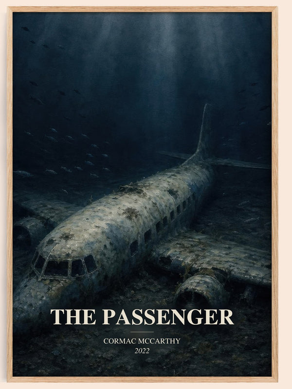 The Passenger watercolour book poster by Cormac Mccarthy – framed literary art print