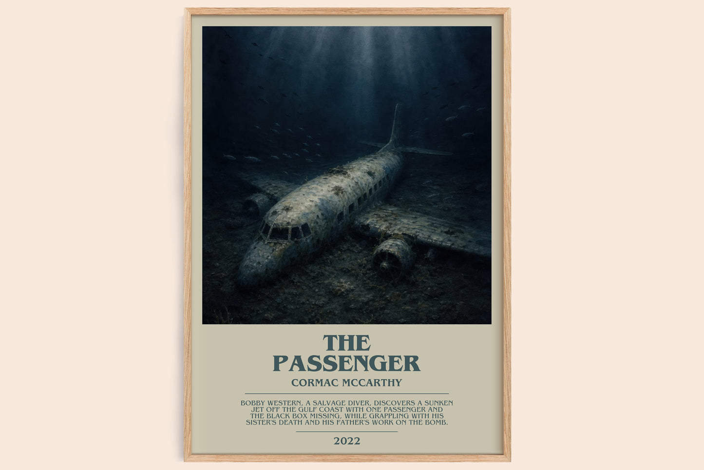 The Passenger bookish book poster by Cormac Mccarthy – framed literary art print