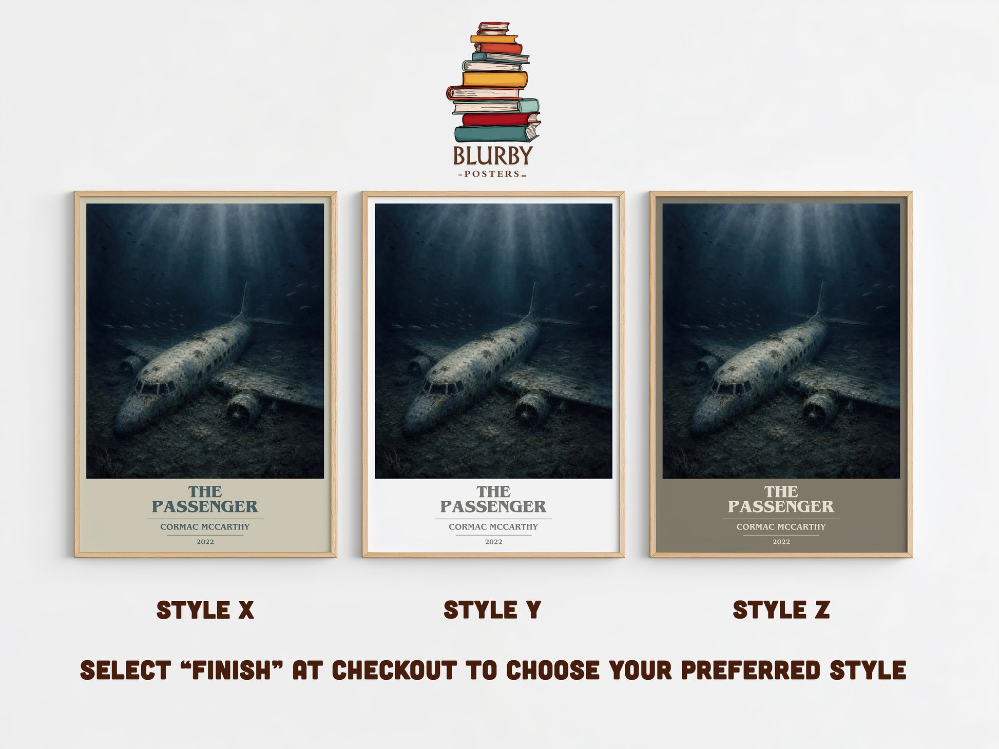 The Passenger book cover print in frame leaning in hallway – literary fiction wall art