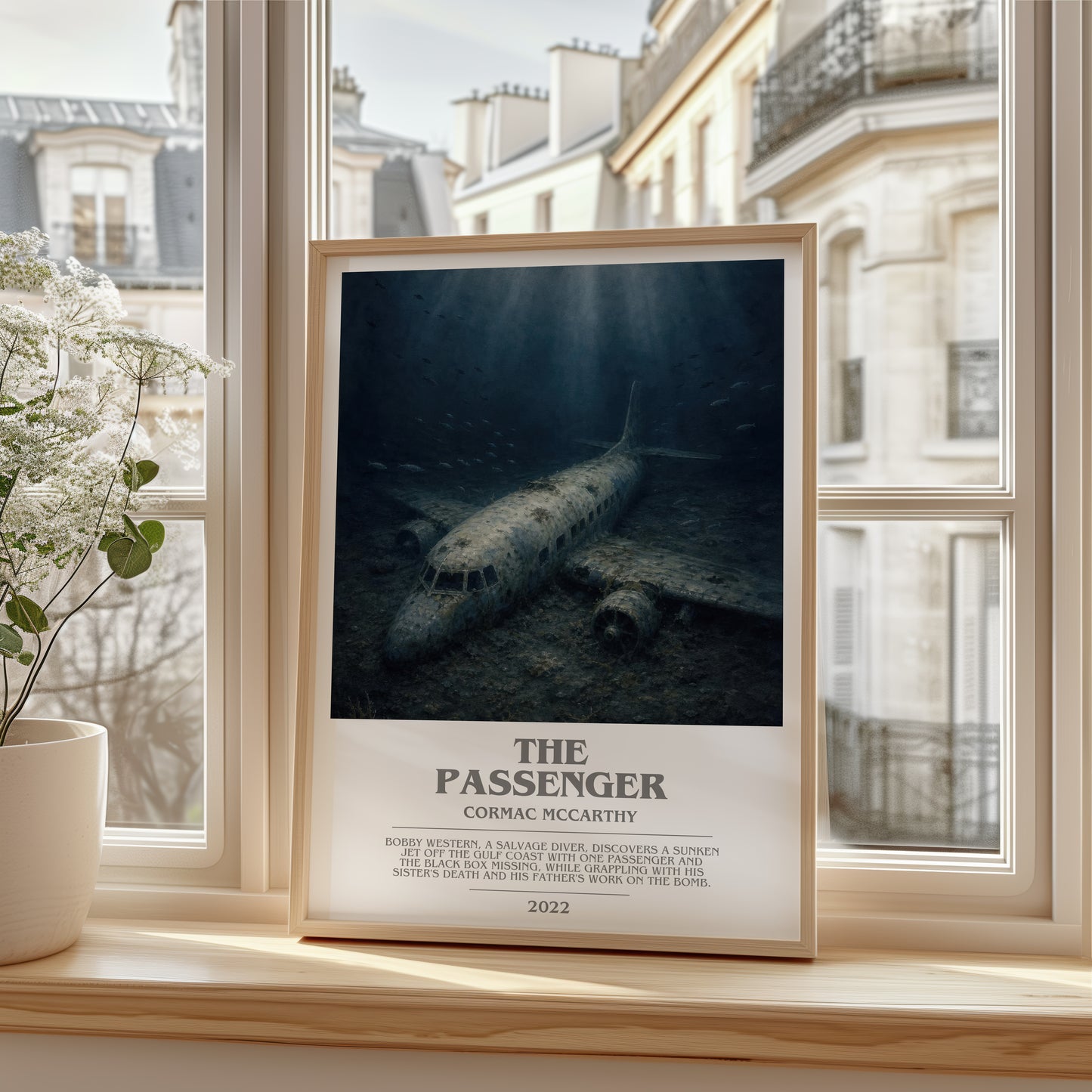 The Passenger bookish poster colour and style options – Cormac Mccarthy book art