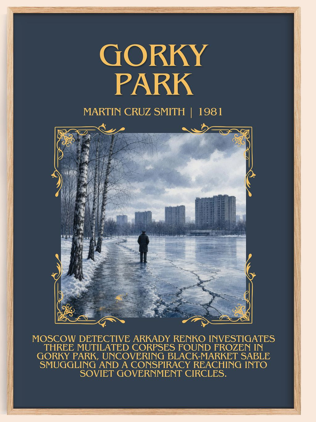 Gorky Park Minimalist Book Poster by Martin Cruz Smith – book poster