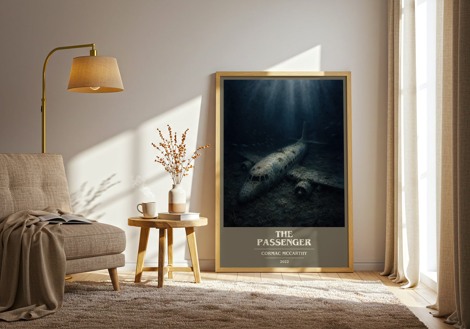 The Passenger book cover print on bookshelf – Cormac Mccarthy fan gift