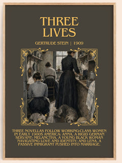 Three Lives Minimalist Book Poster by Gertrude Stein – book poster