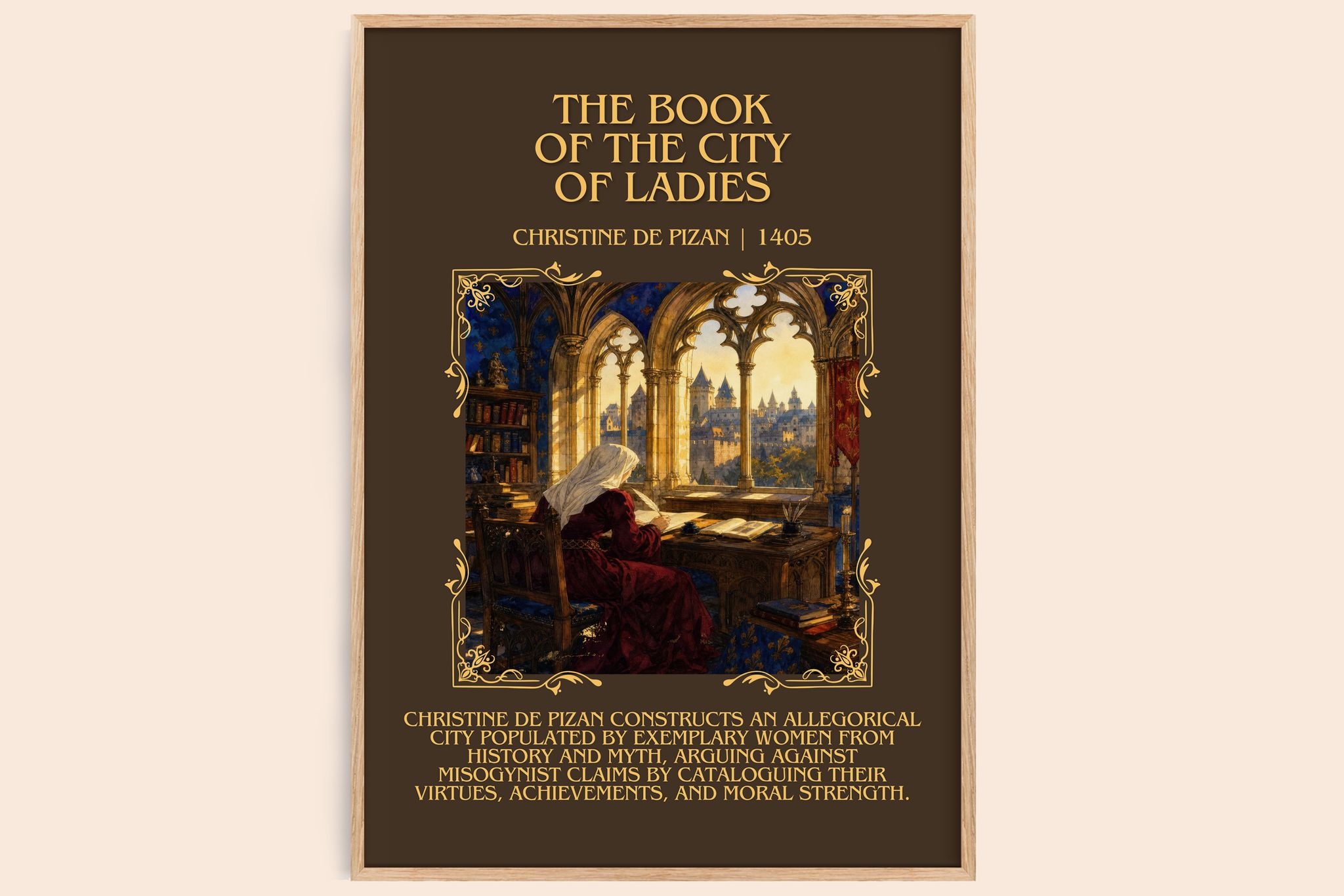 Book of the City of Ladies Minimalist Book Poster by C. Pizan