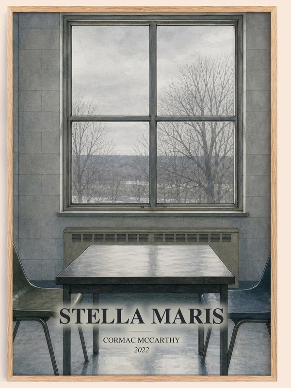 Stella Maris watercolour book poster by Cormac Mccarthy – framed literary art print