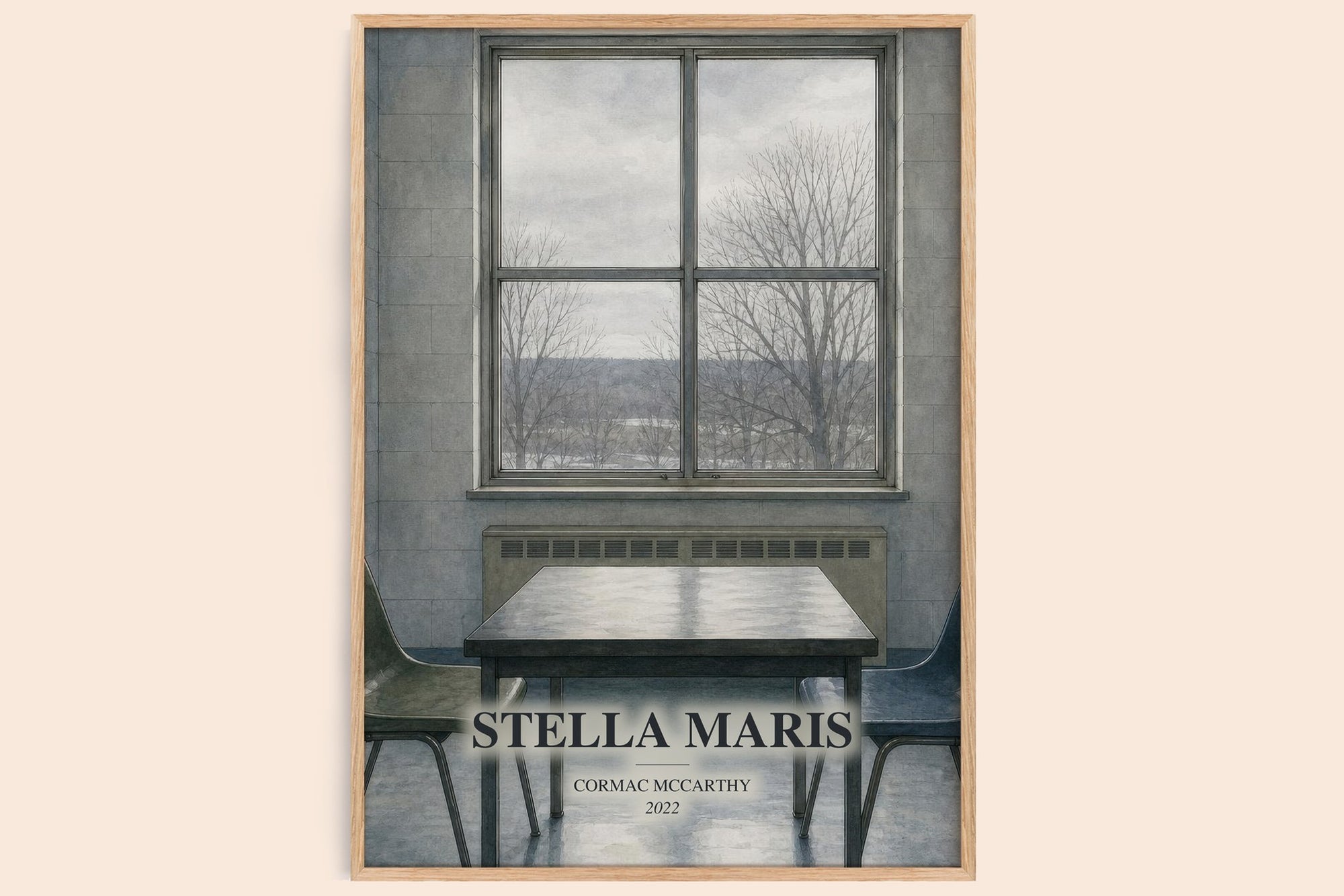 Stella Maris watercolour book poster by Cormac Mccarthy – framed literary art print