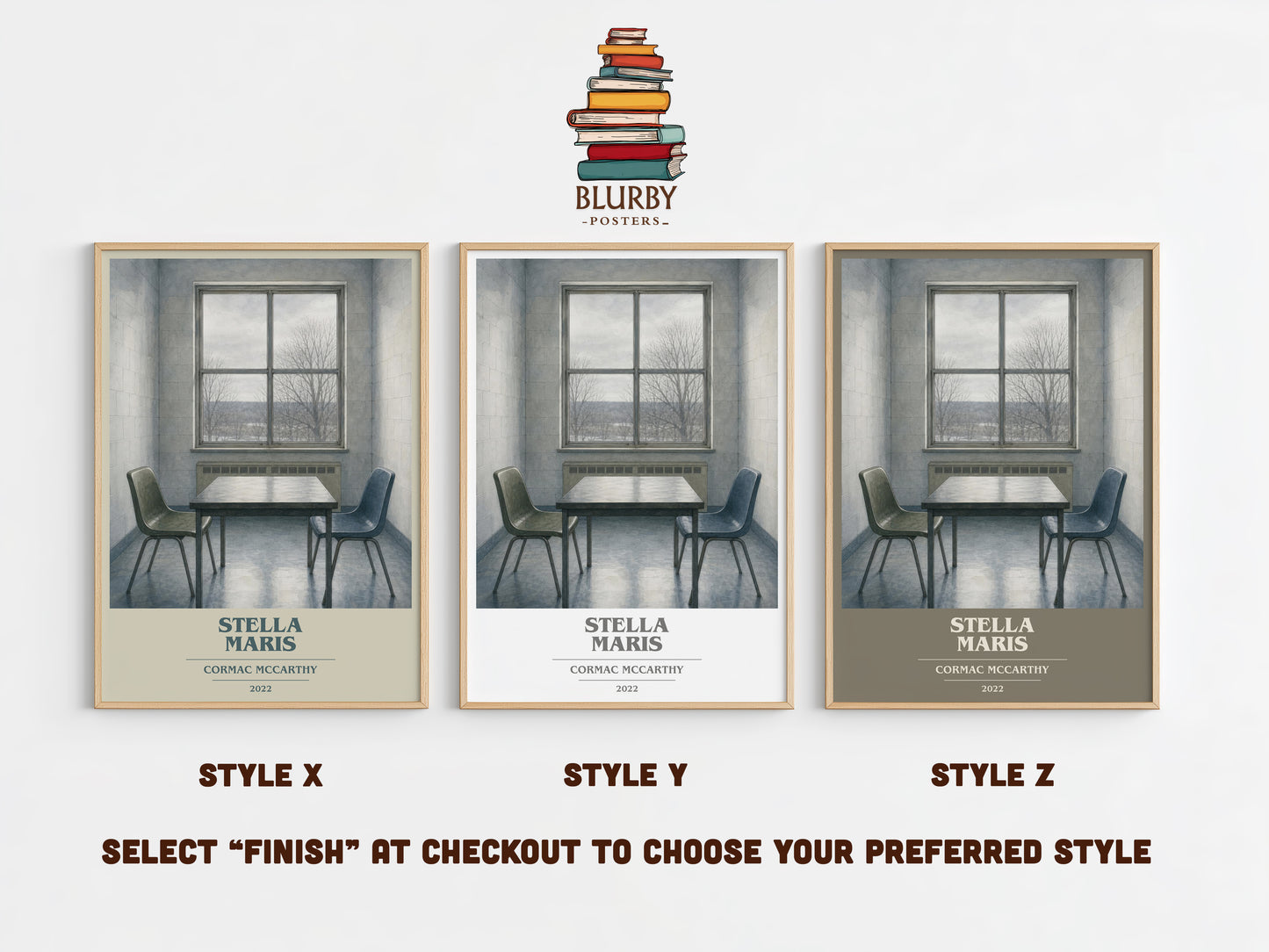 Stella Maris book cover print in frame leaning in hallway – literary fiction wall art