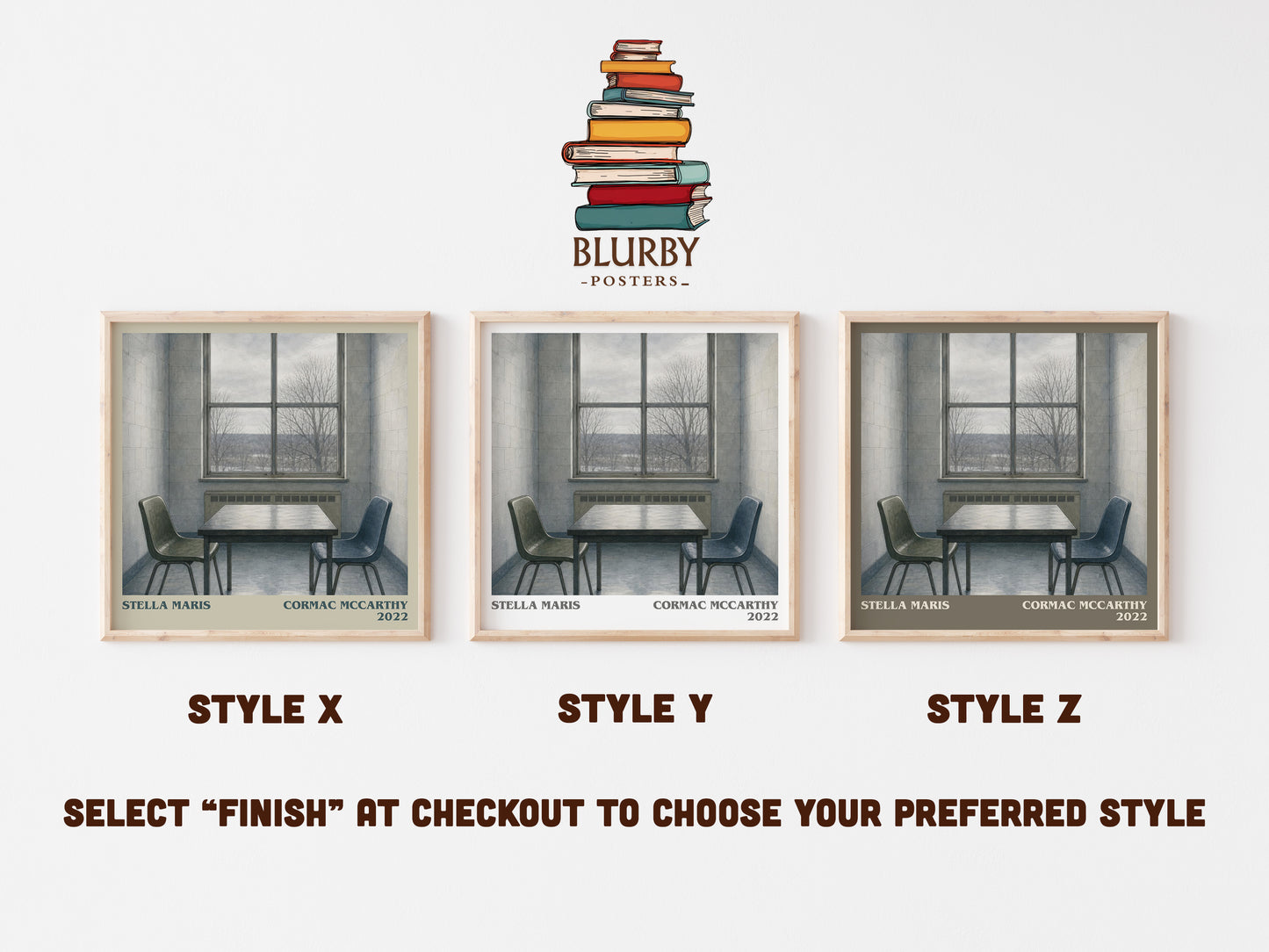 Stella Maris literary print in frame leaning in hallway – literary fiction wall art