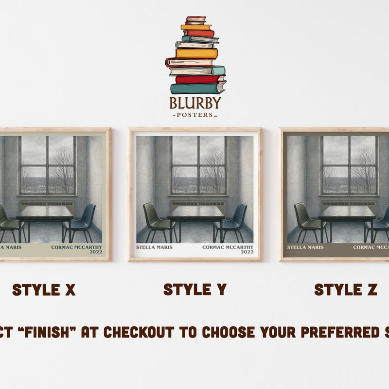 Stella Maris literary print in frame leaning in hallway – literary fiction wall art