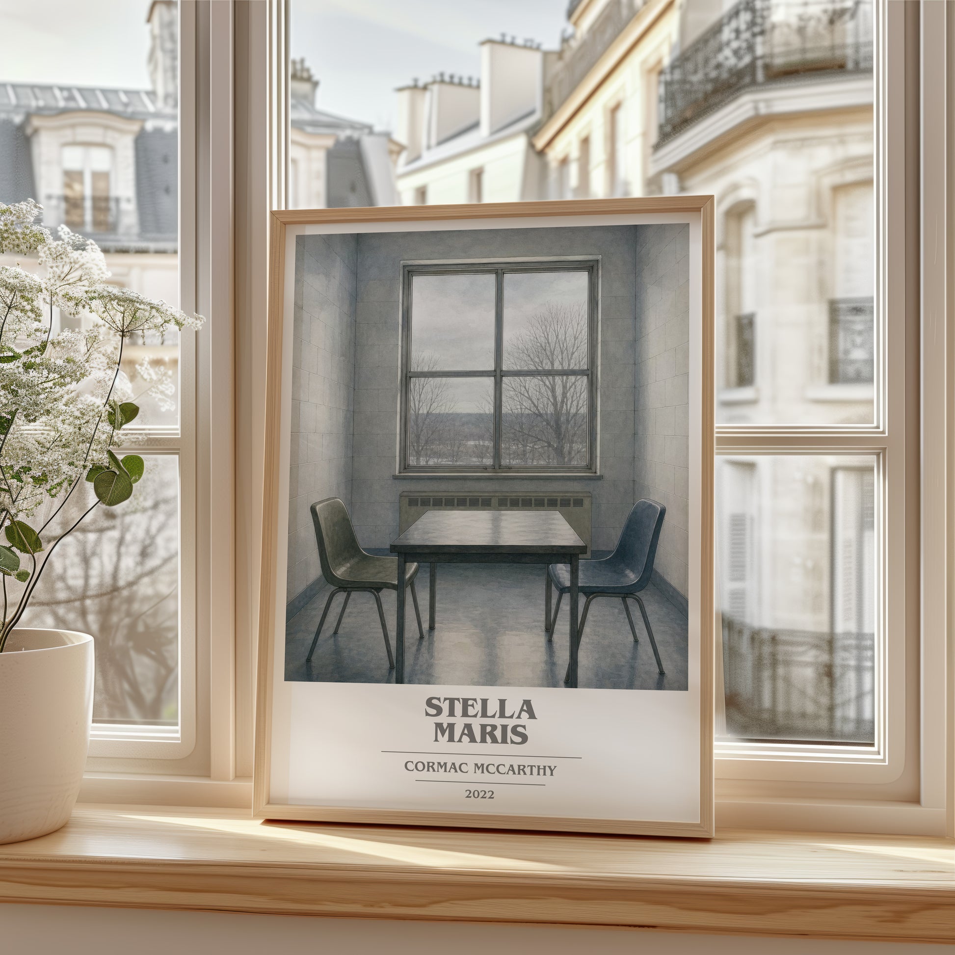 Stella Maris book cover poster colour and style options – Cormac Mccarthy book art