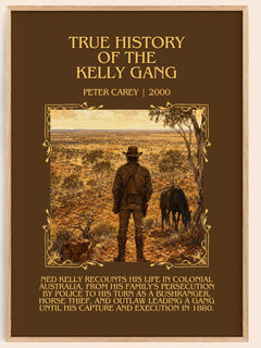 True History of the Kelly Gang Minimalist Book Poster by Peter Carey – book poster