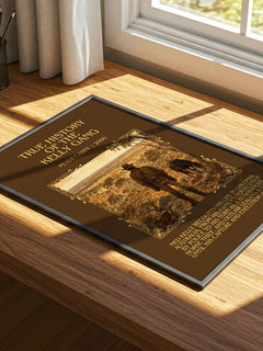 True History of the Kelly Gang Minimalist Book Poster by Peter Carey – print on a sunlit desk